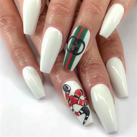 gucci nails white|Gucci nails images.